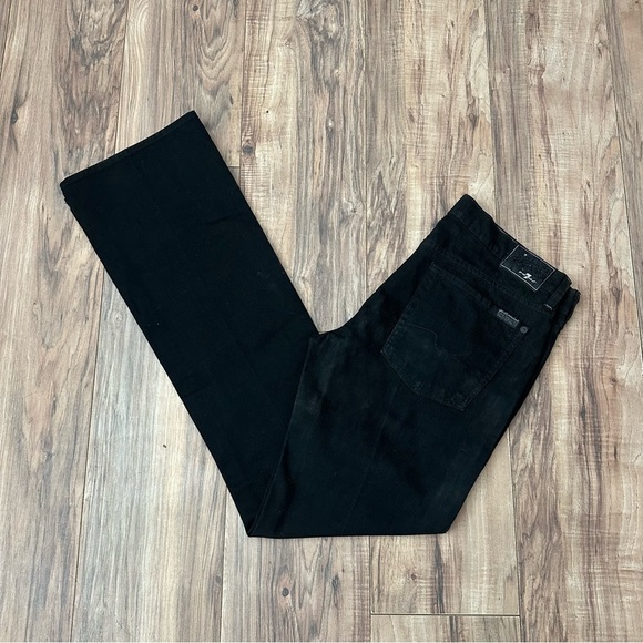 NWT 7 For All Mankind Black Boot Cut Jeans Stretchy • Size: 32x35 - Picture 2 of 12